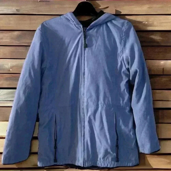 Liz Claiborne Vintage purple hooded and lined jacket. Size small. - Picture 1 of 2